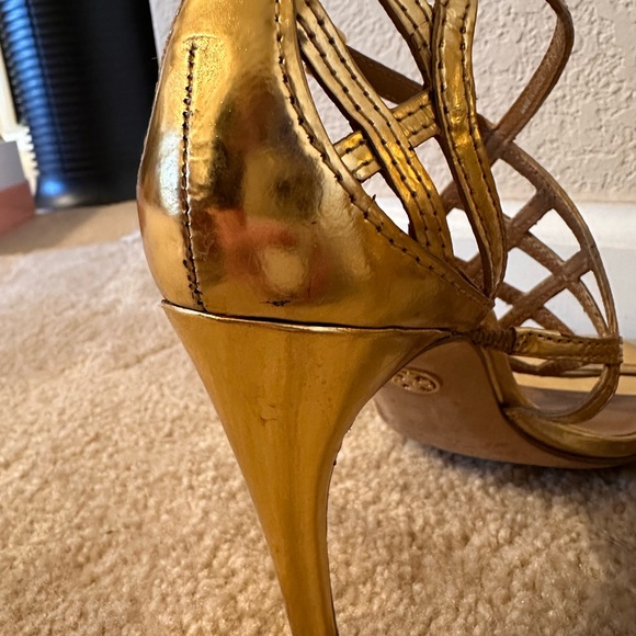 Tory Burch Amalie gold cage heels - Picture 6 of 10